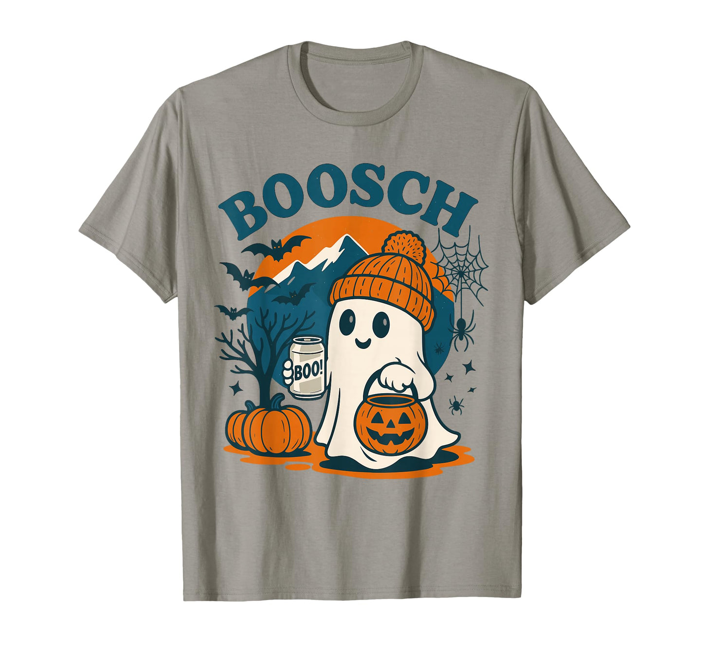 Boosch Light Halloween Shirt Men, Funny Ghost Beer Drinking T-Shirt