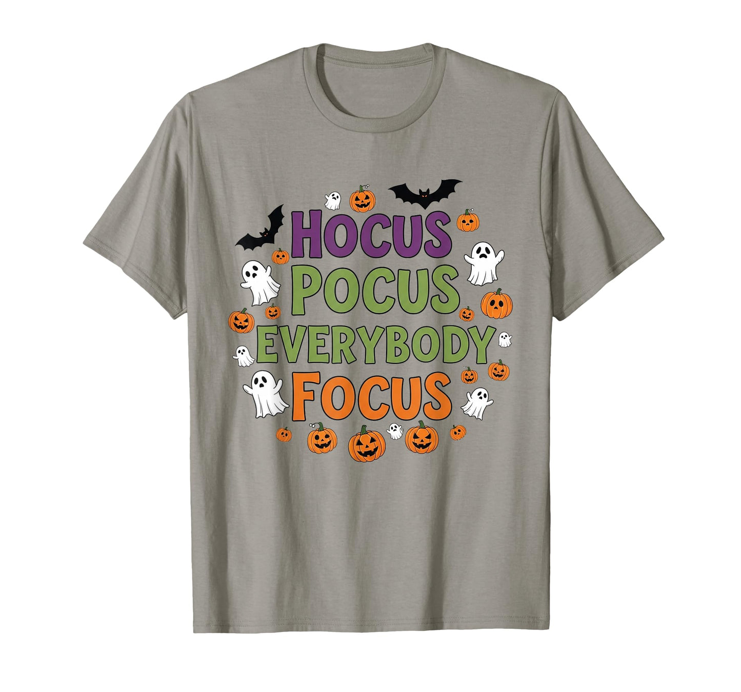 Halloween Boo Witch Hat Teacher Hocus Pocus Everybody Focus T-Shirt