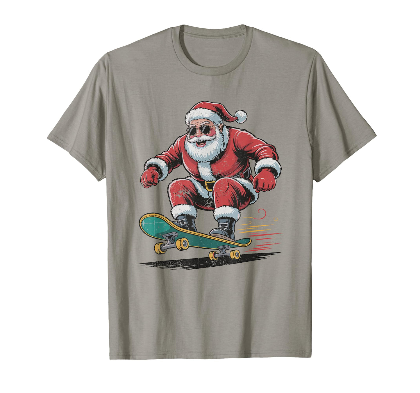 Santa Skateboarding Retro Vintage 90s Christmas Holiday T-Shirt