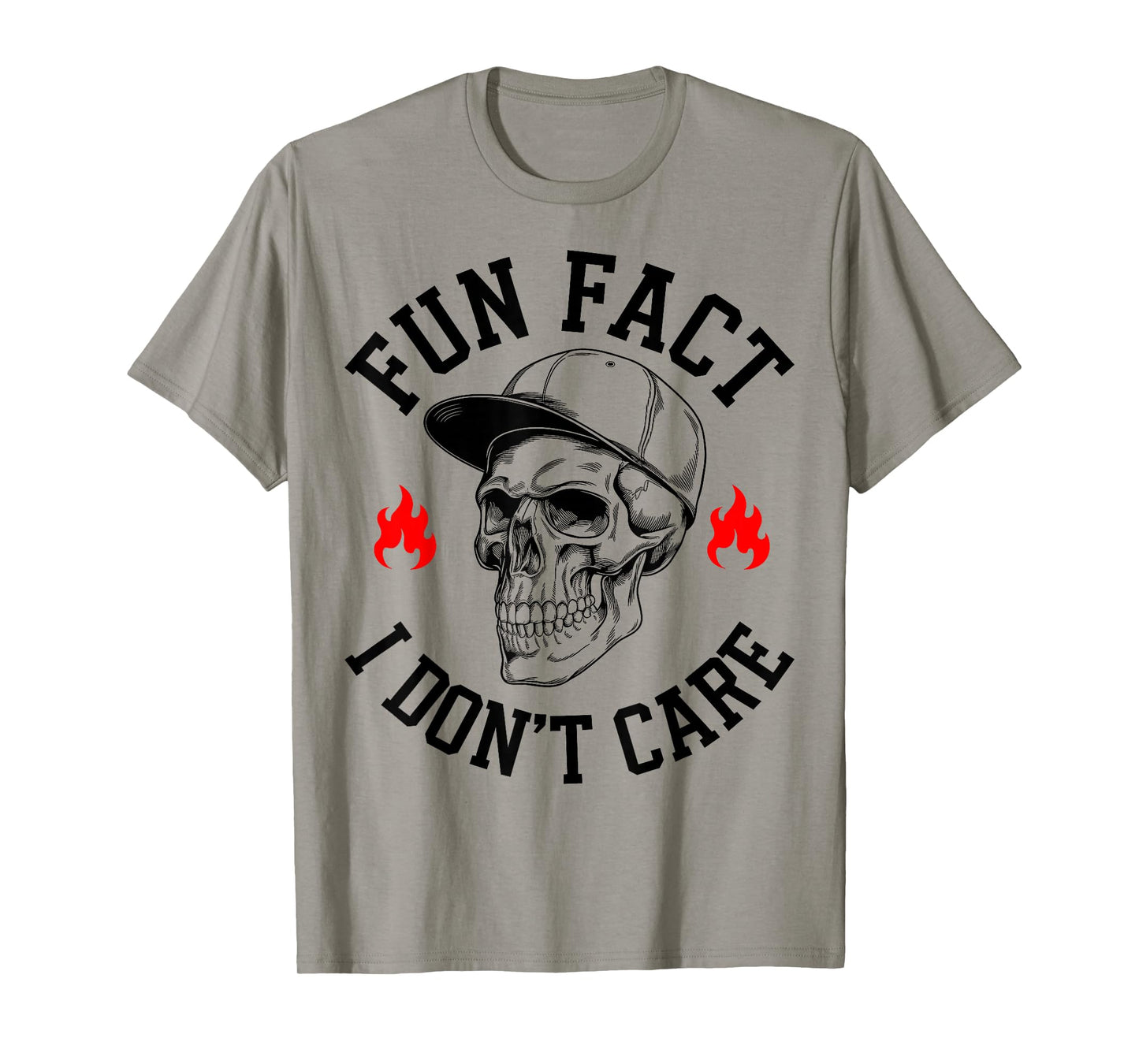 Fun Fact I Don't Care Vintage Skeleton Sarcastic Adult Humor T-Shirt