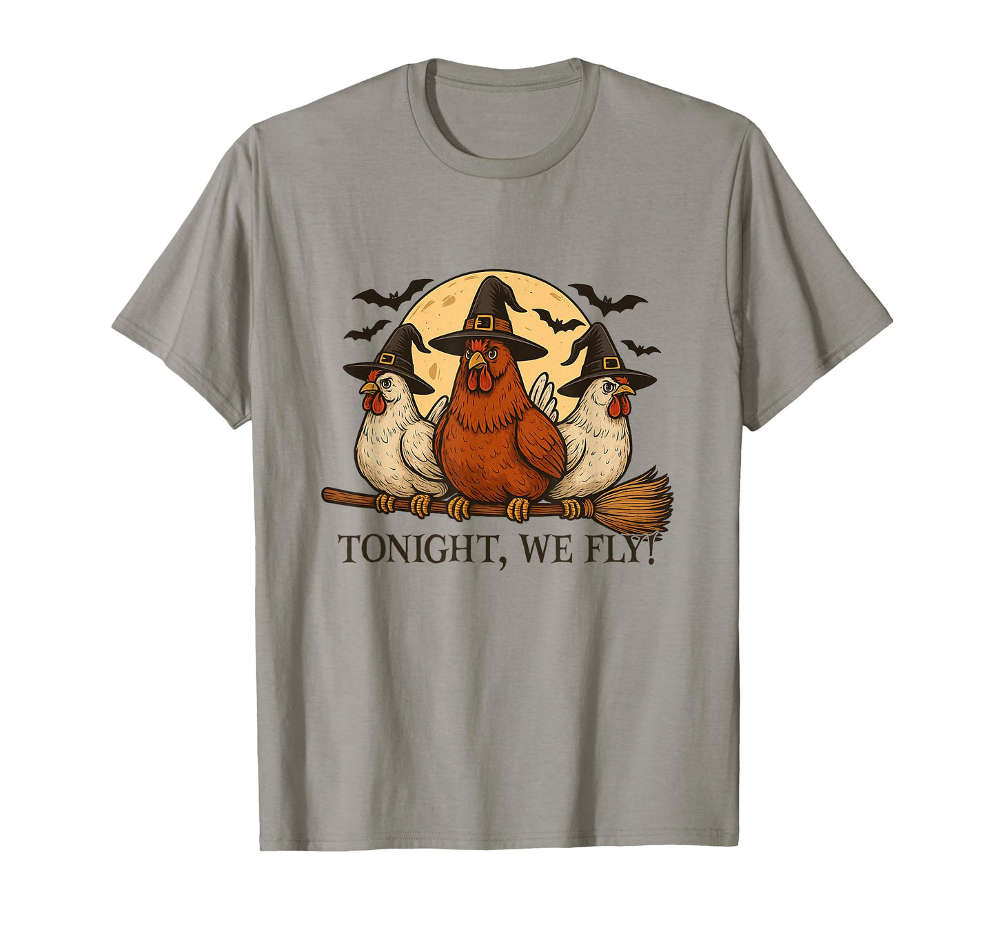 Tonight We Fly Funny Chicken Witches Spooky Farm Halloween T-Shirt