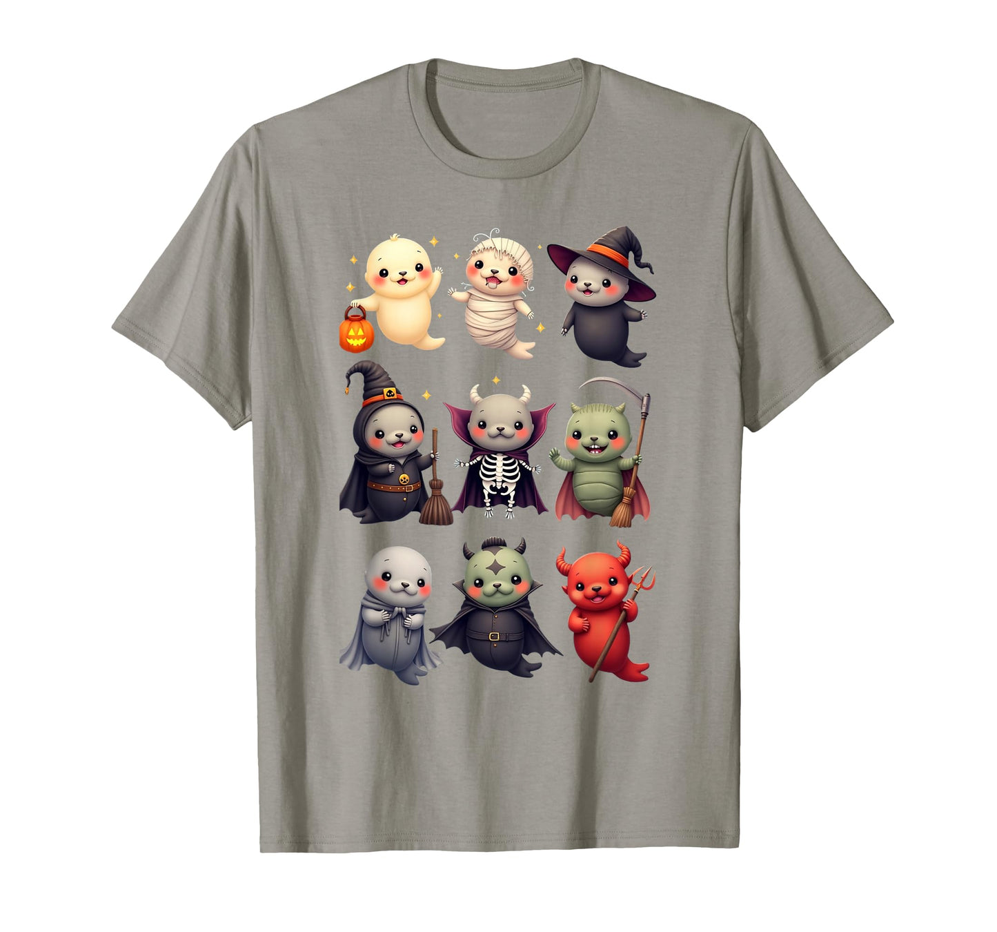 Funny Cute Manatee Boo Witch Zombie Vampire Halloween T-Shirt