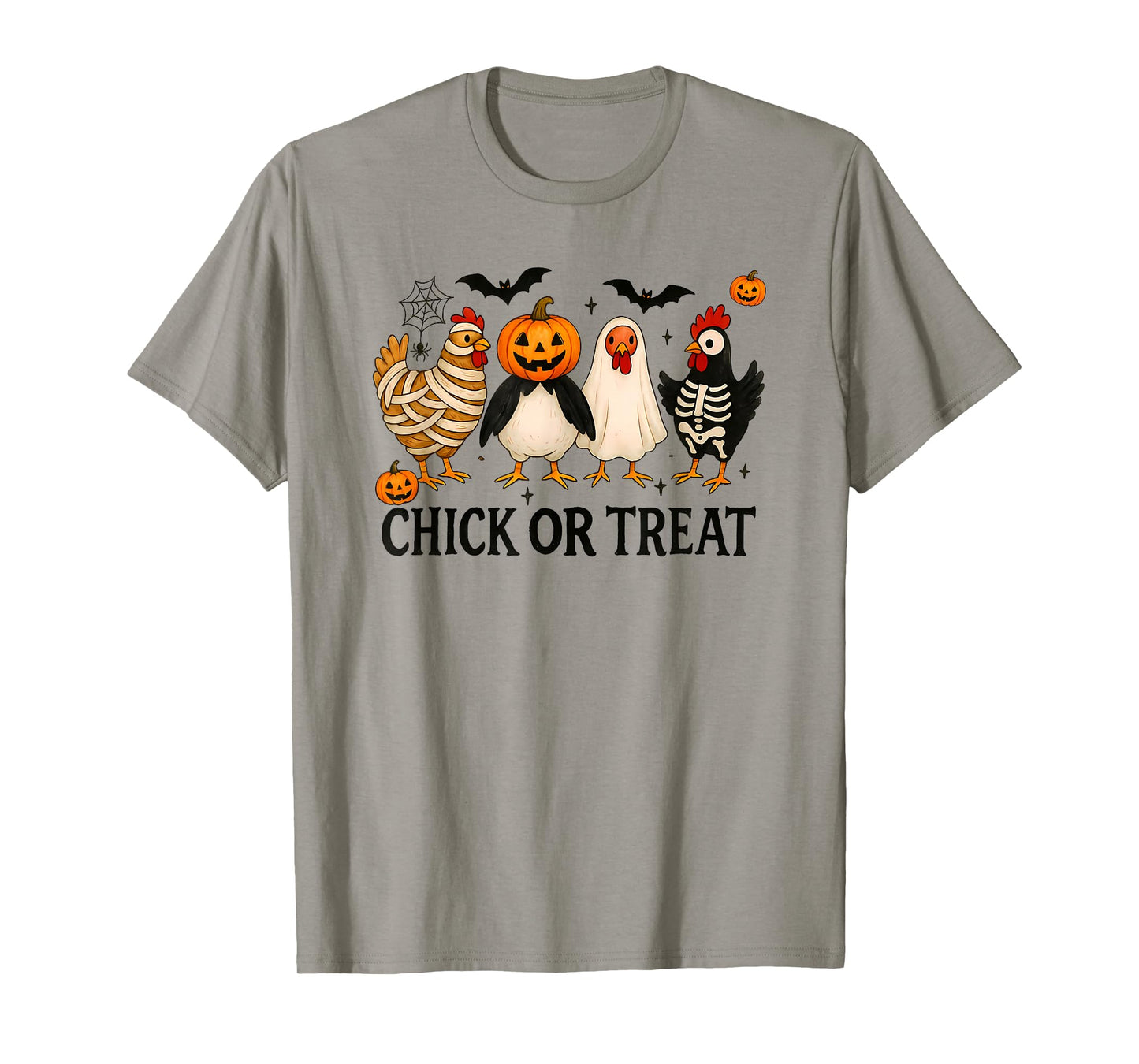 Chick Or Treat Funny Halloween Chicken Lover Witch Pumpkin T-Shirt