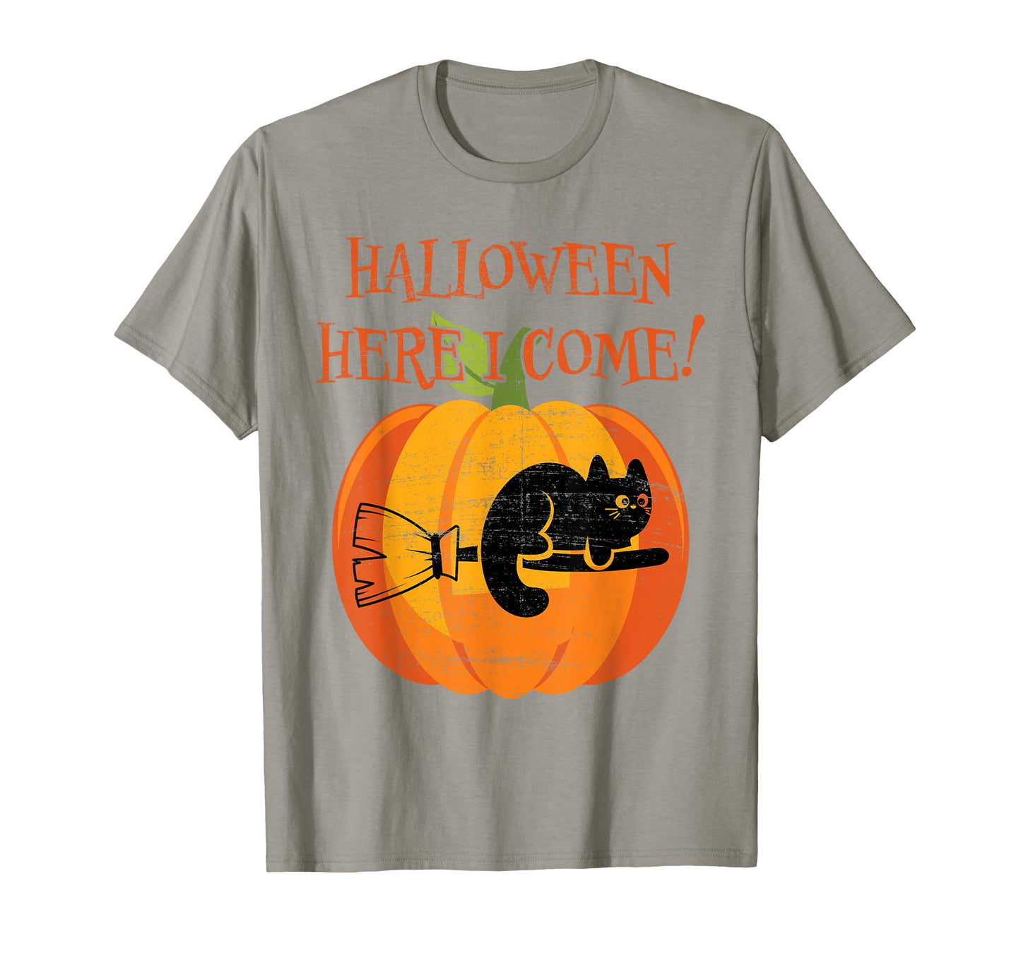 Funny Cat Lady Halloween Pumpkin Witch Black Cat Costume Cat T-Shirt