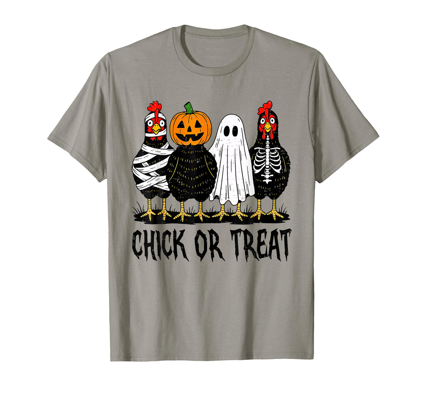 Chick Or Treat Halloween Pumpkin Ghost Spooky Funny Chicken T-Shirt