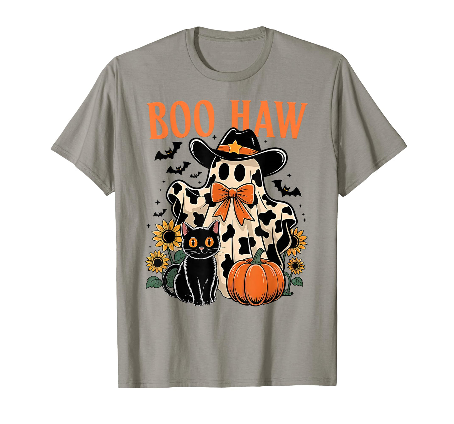 Boo Haw Retro Western Halloween Ghost Howdy Pumpkin T-Shirt