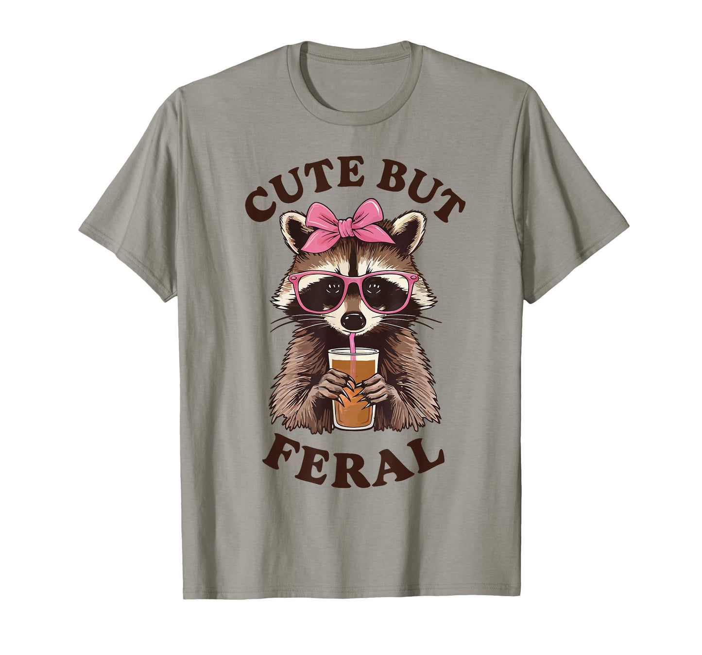 Cute But Feral Funny Racoon With Glasses Toddler Girls Kids T-Shirt