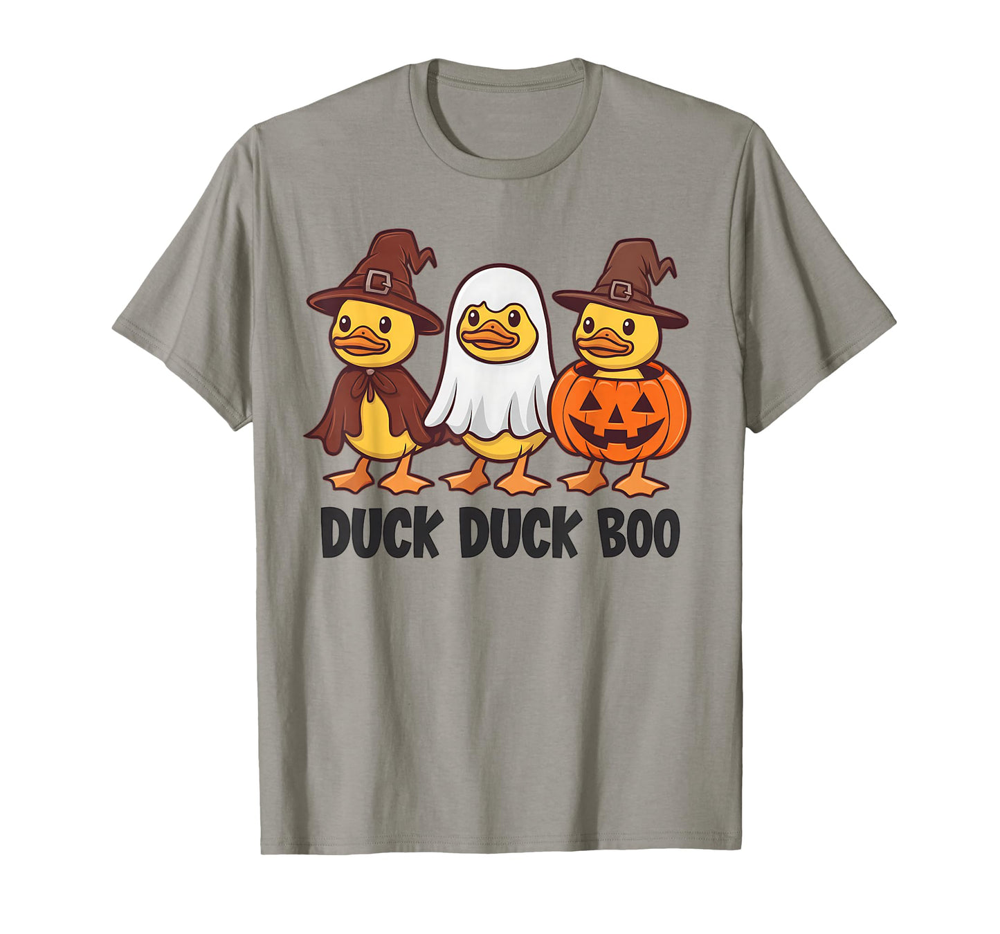 Funny Duck Duck Boo Cute Halloween Duck Witch Ghost Pumpkin T-Shirt