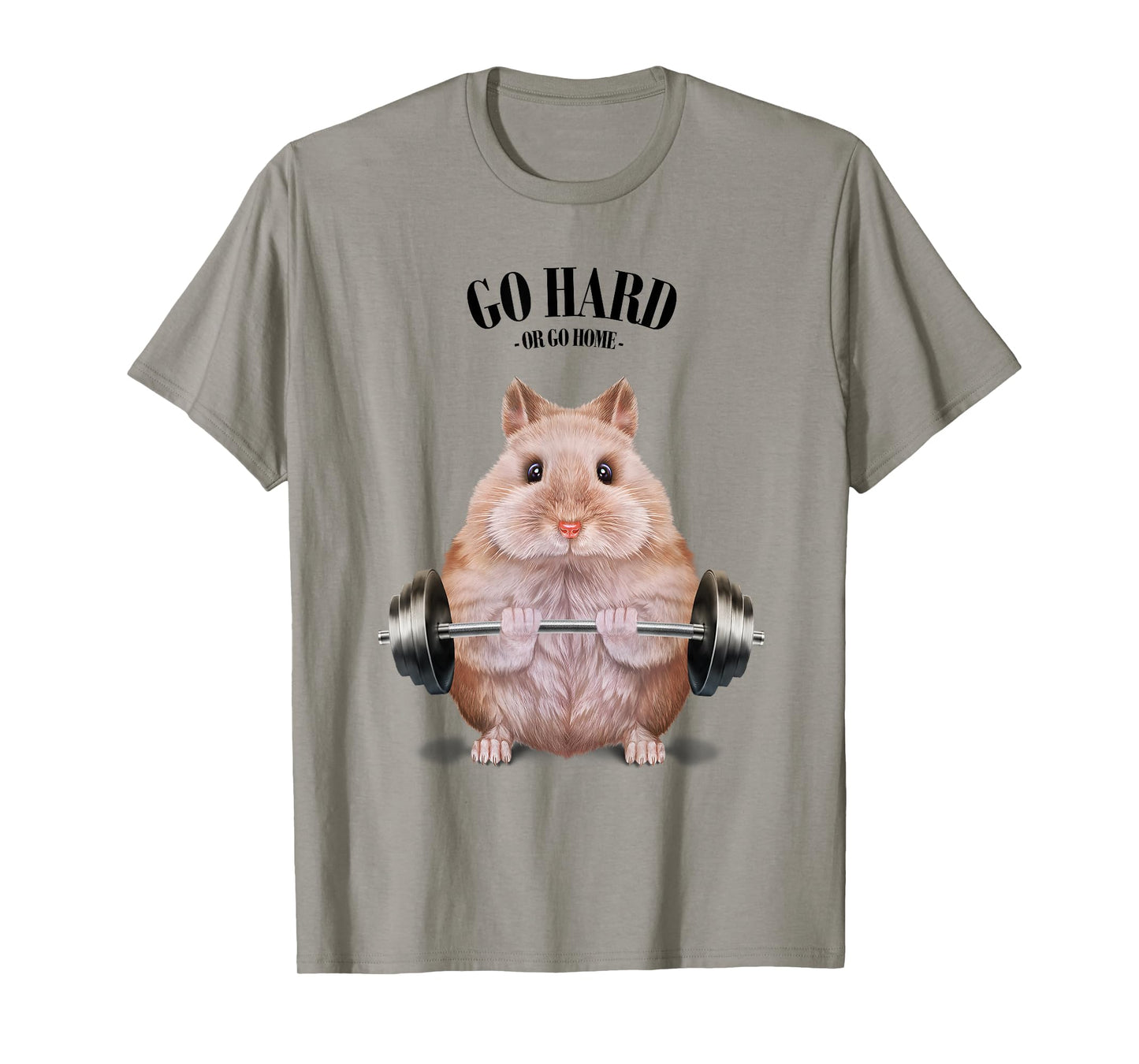 Beige Dwarf Hamster Muscle Training Weightlifting Fitness T-Shirt