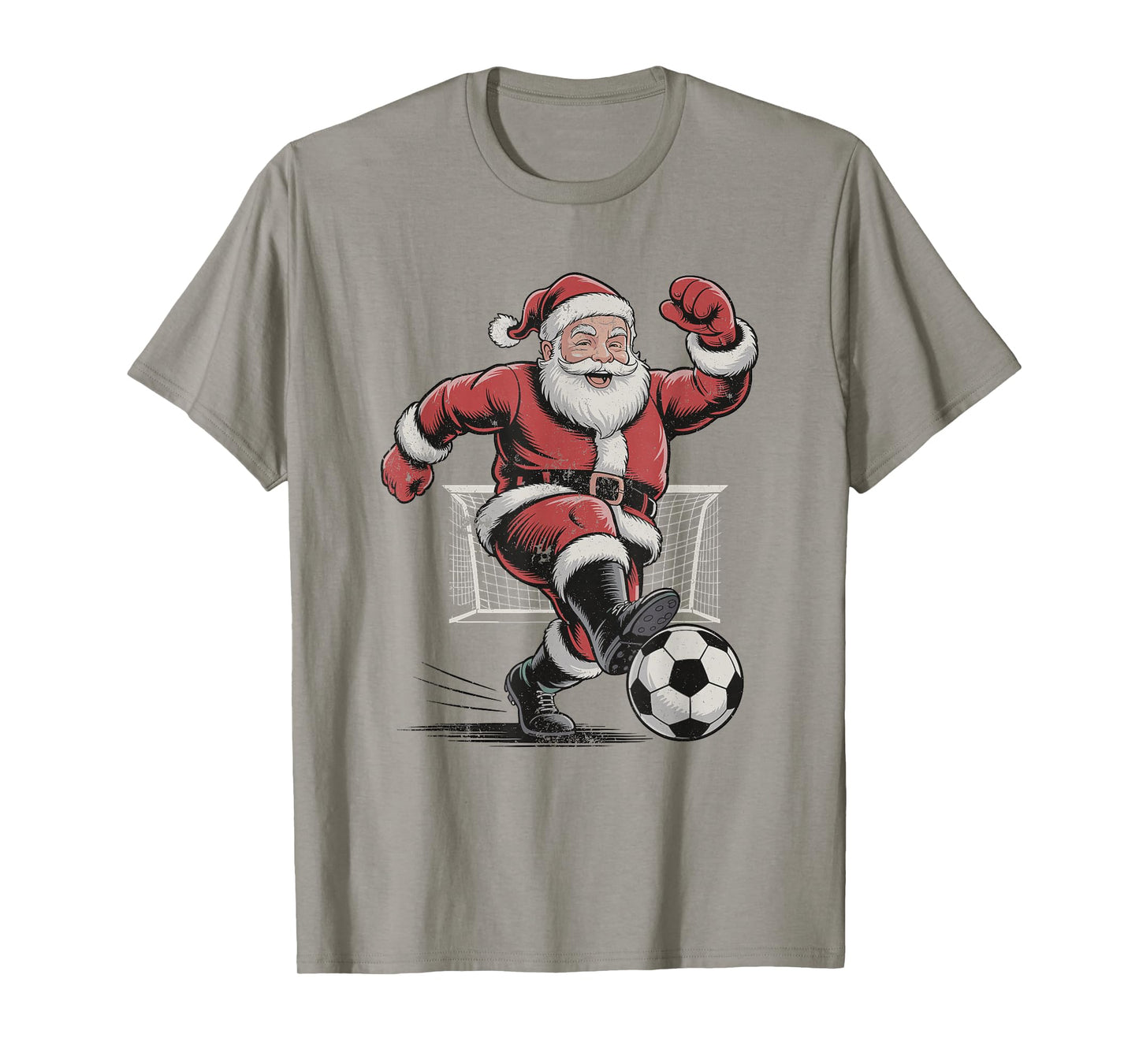 Santa Playing Soccer Retro Vintage 90s Christmas Holiday T-Shirt