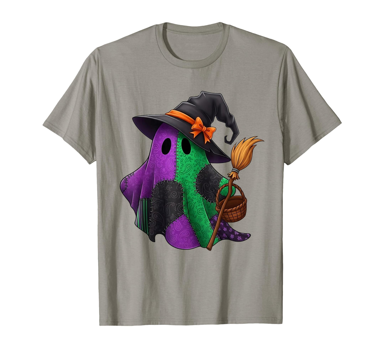 Witch Ghost Spooky Season Witchcraft Kawaii Quilt Coven T-Shirt
