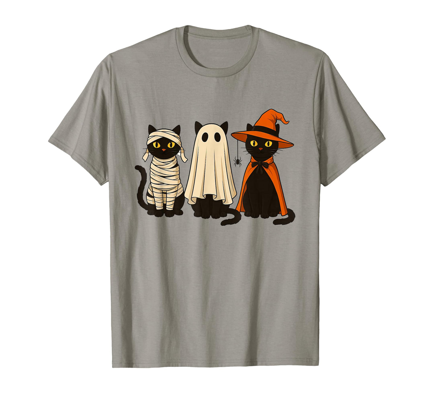 Cute Halloween Cats Mummy Ghost and Witch Cat T-Shirt