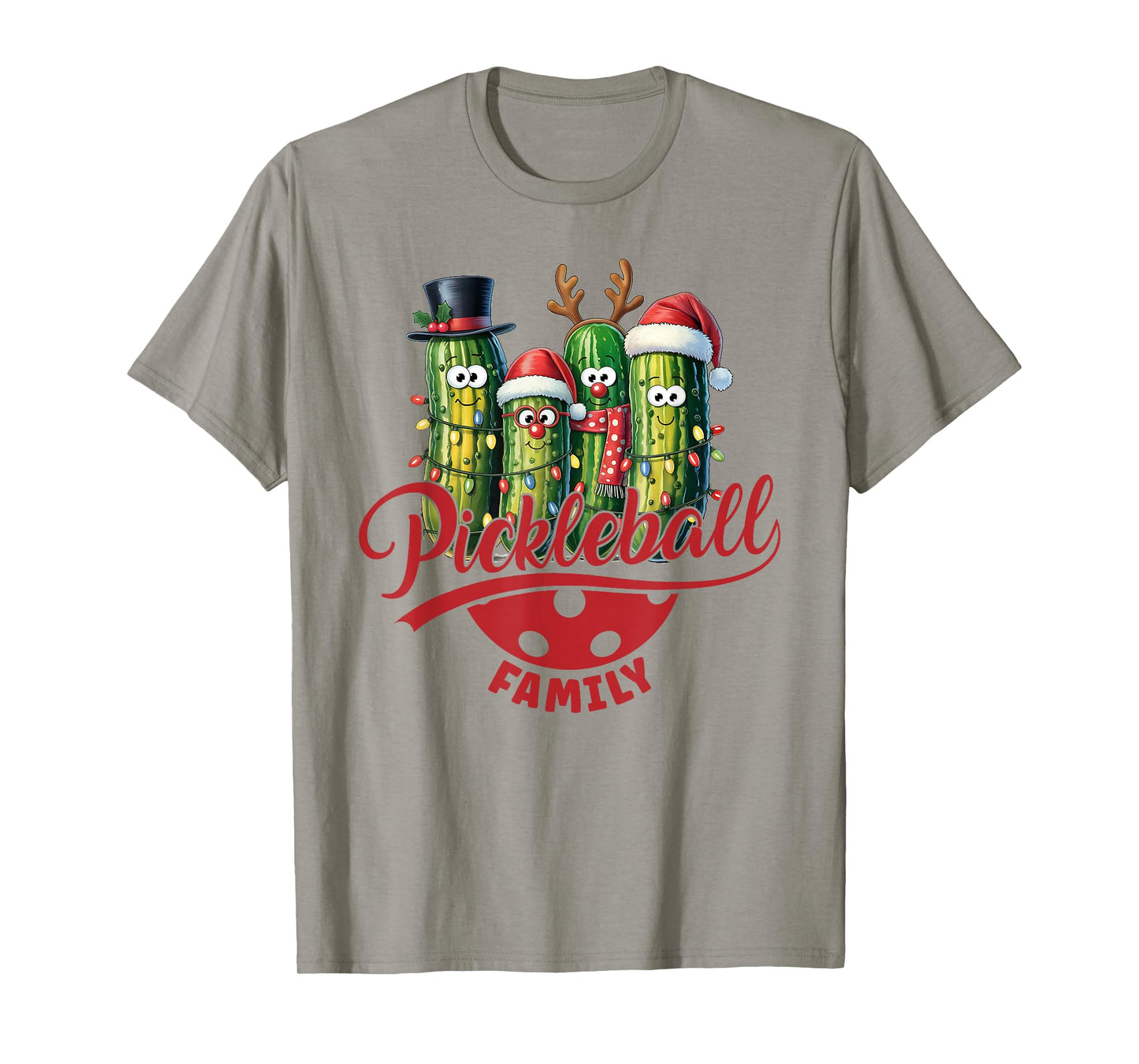 Festive Pickleball Family Matching Christmas Team T-Shirt