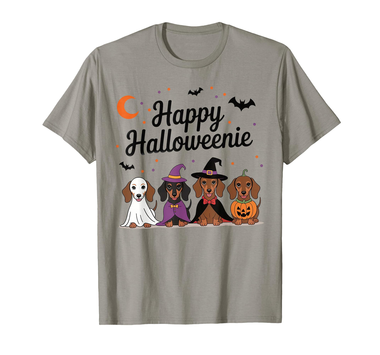 Weiner Dog Witch Happy Halloweenie Cute Halloween Dachshund T-Shirt