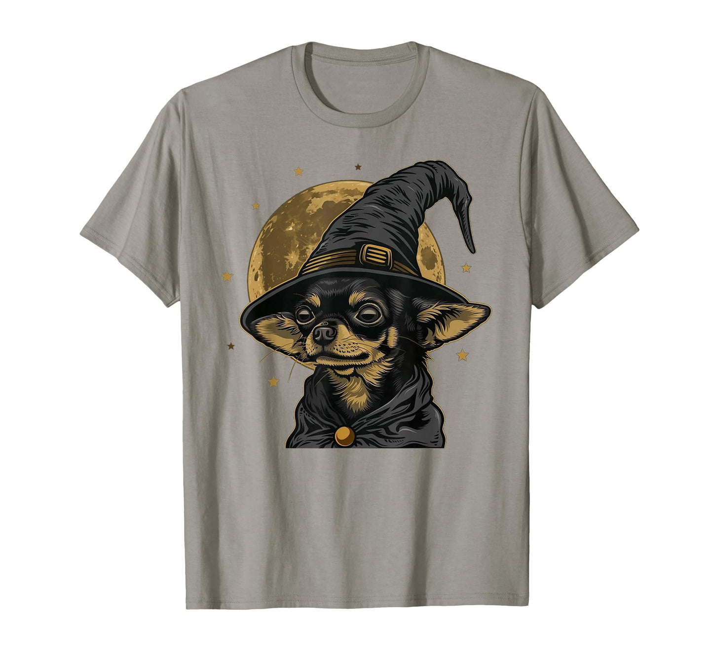 Halloween Chihuahua Dog Wearing Witch Hat T-Shirt