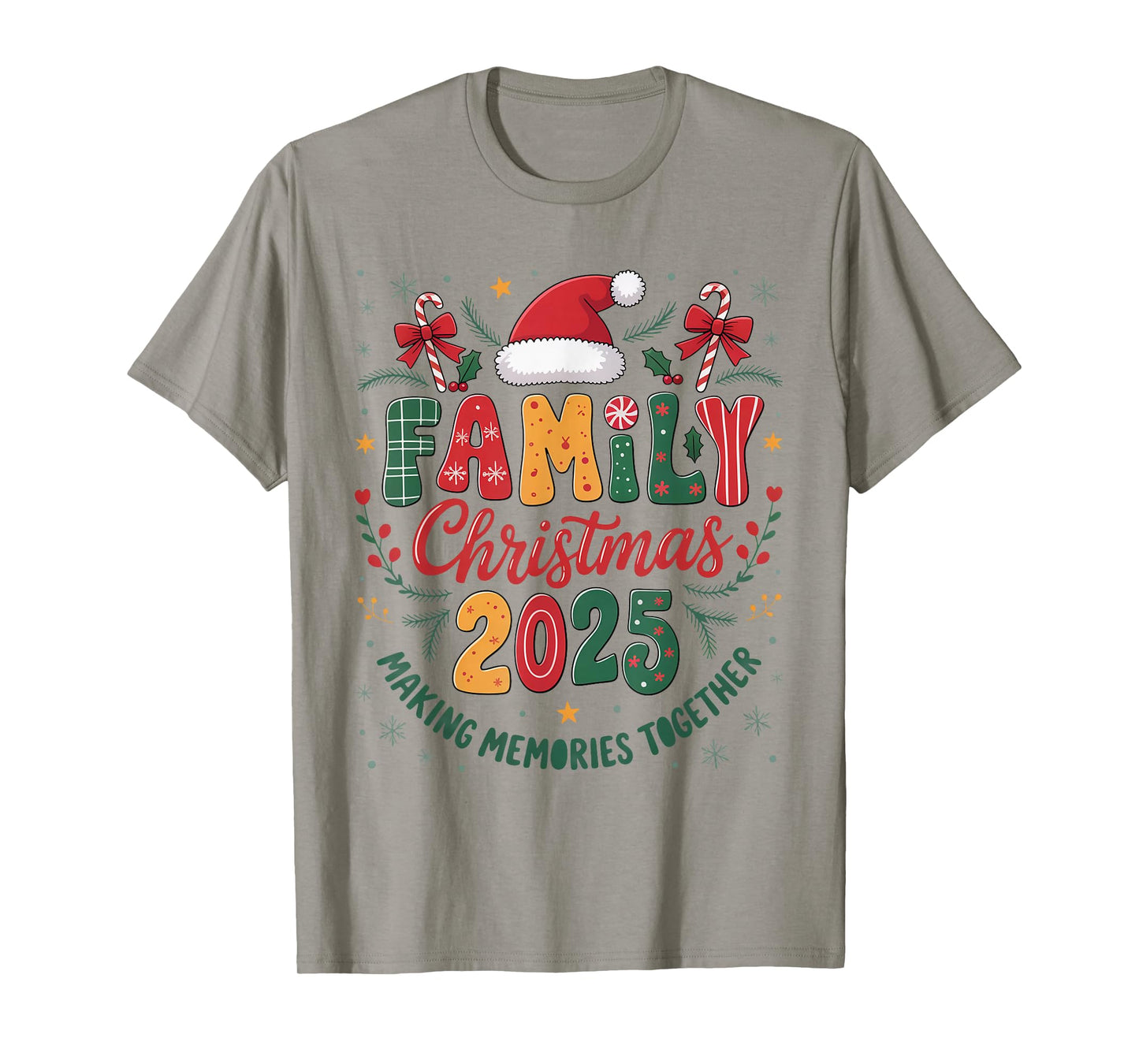 Family Christmas 2025 Santa Hat Matching Outfit Xmas Squad T-Shirt
