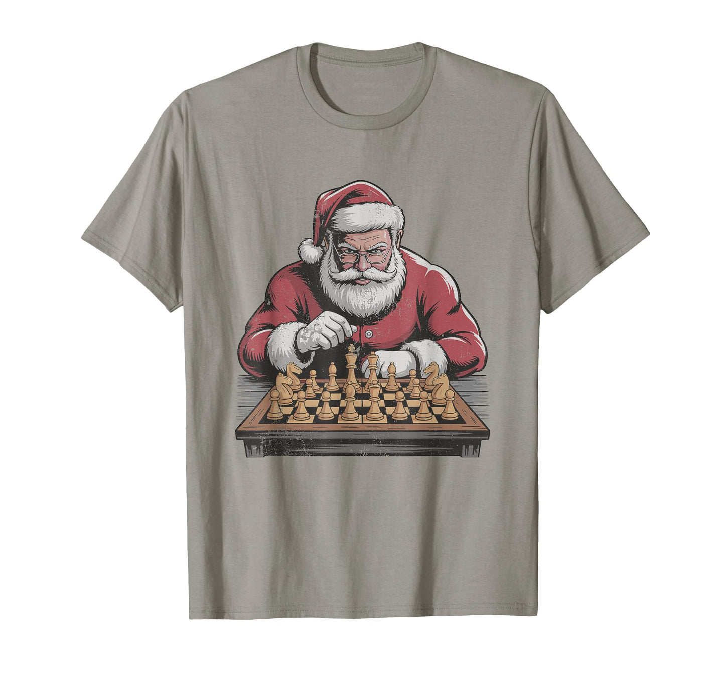 Vintage Santa Playing Chess Retro Christmas Holiday Sports T-Shirt