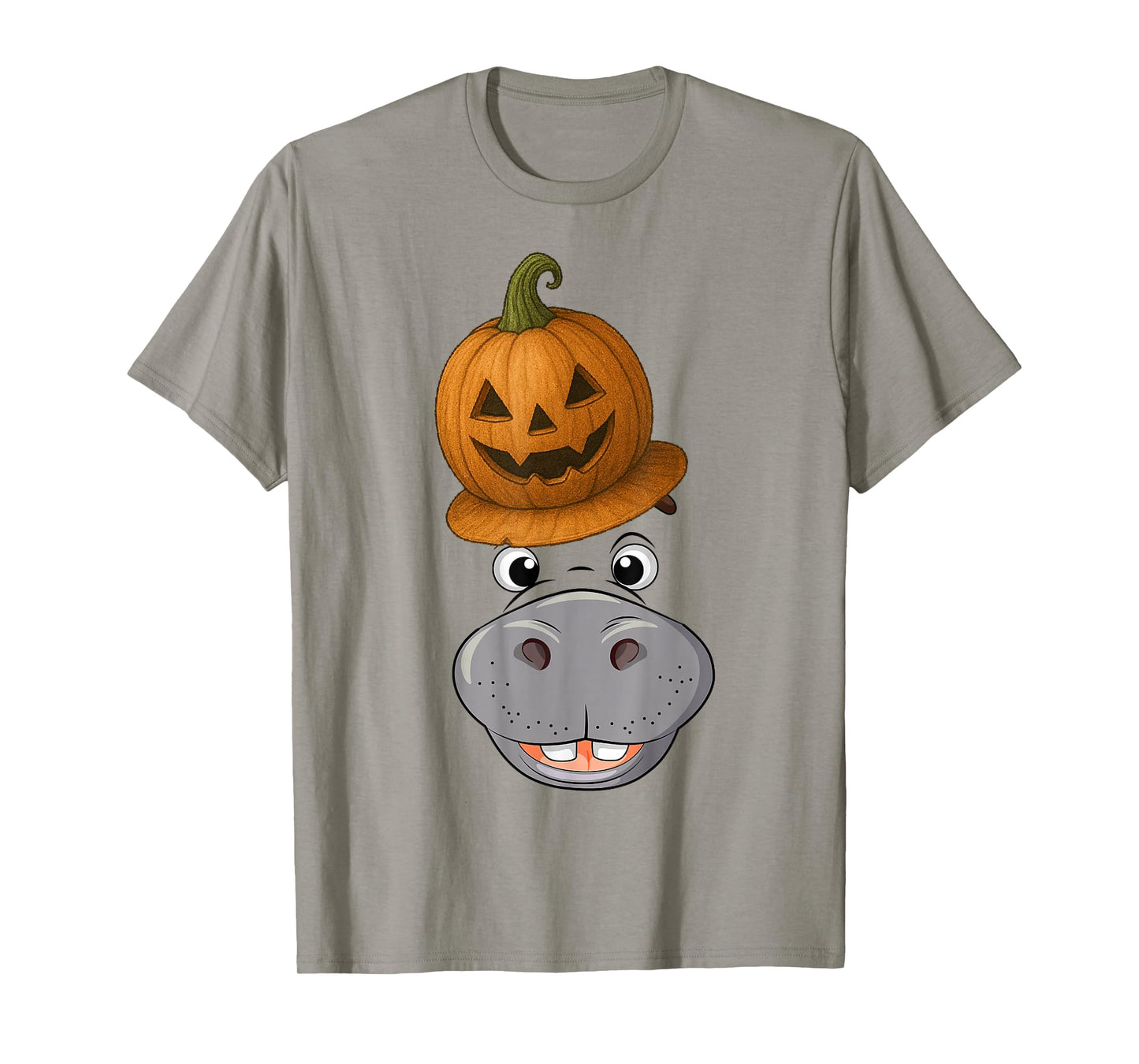 Hippo Spooky Ghost Horror Pumpkin Zombie Halloween T-Shirt