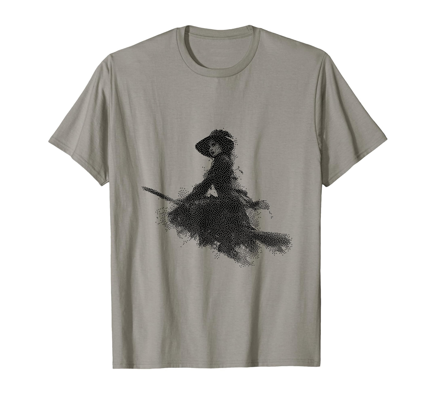 Flying Witch on Broom Halloween Design T-Shirt
