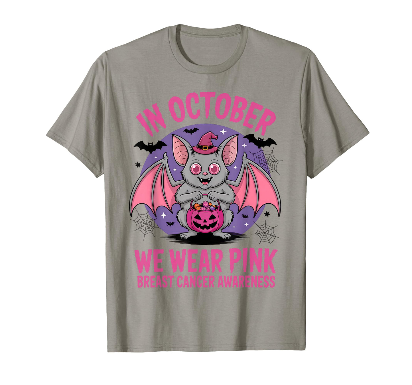 in October We Wear Pink Shirt Ghost Breast Cancer Awareness T-Shirt