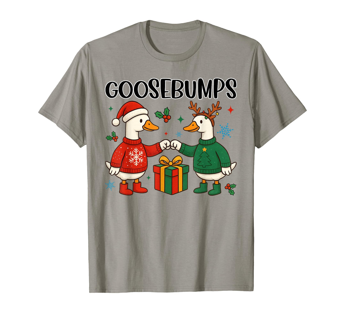 Retro Goosebumps Funny Christmas Silly Goose Holiday Sweater T-Shirt
