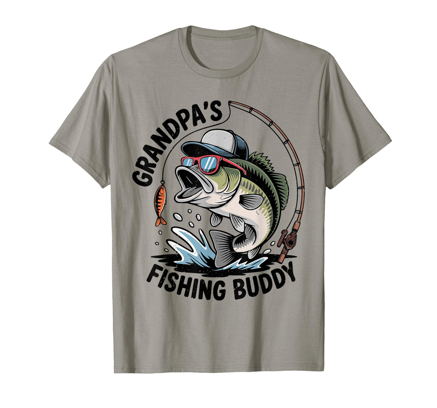 Toddler Boy Grandpa Fishing Buddy Funny Bass Fisherman Youth T-Shirt