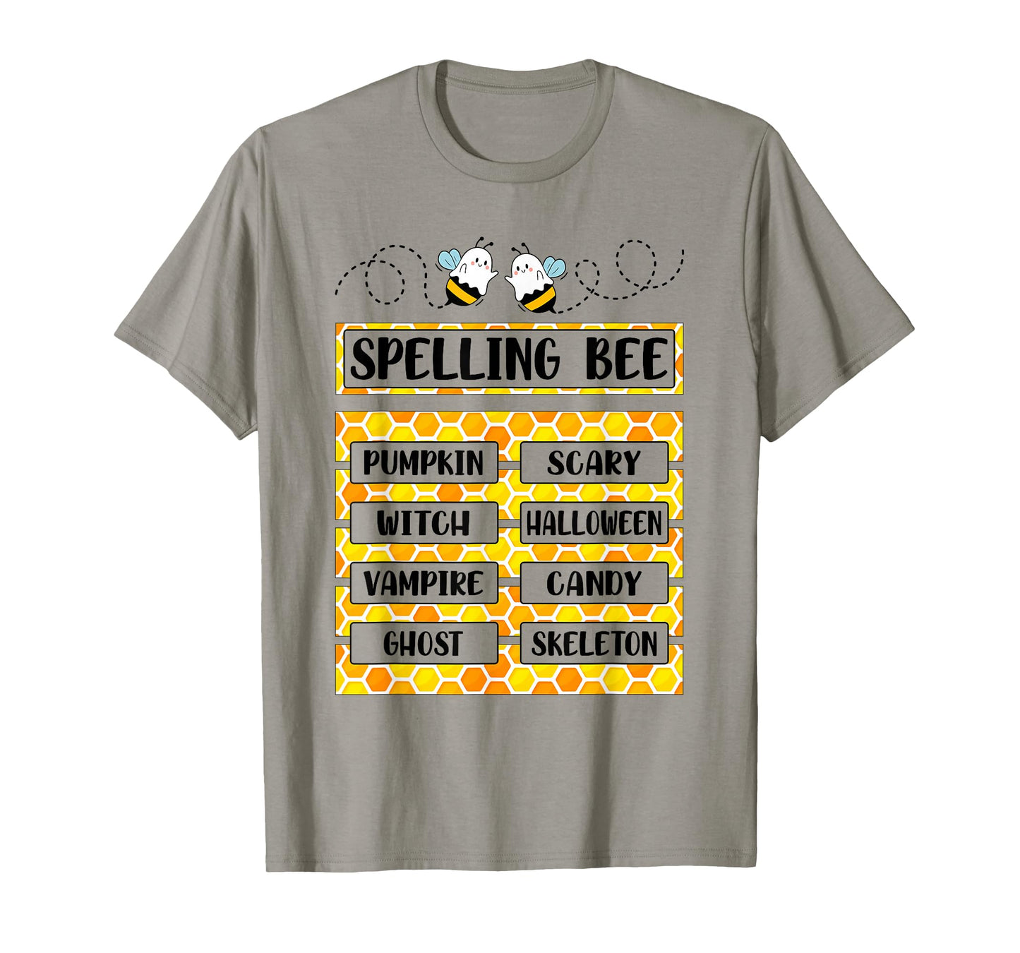 Spelling Bee Pumpkin Scary Pun Halloween Costume Teachers T-Shirt