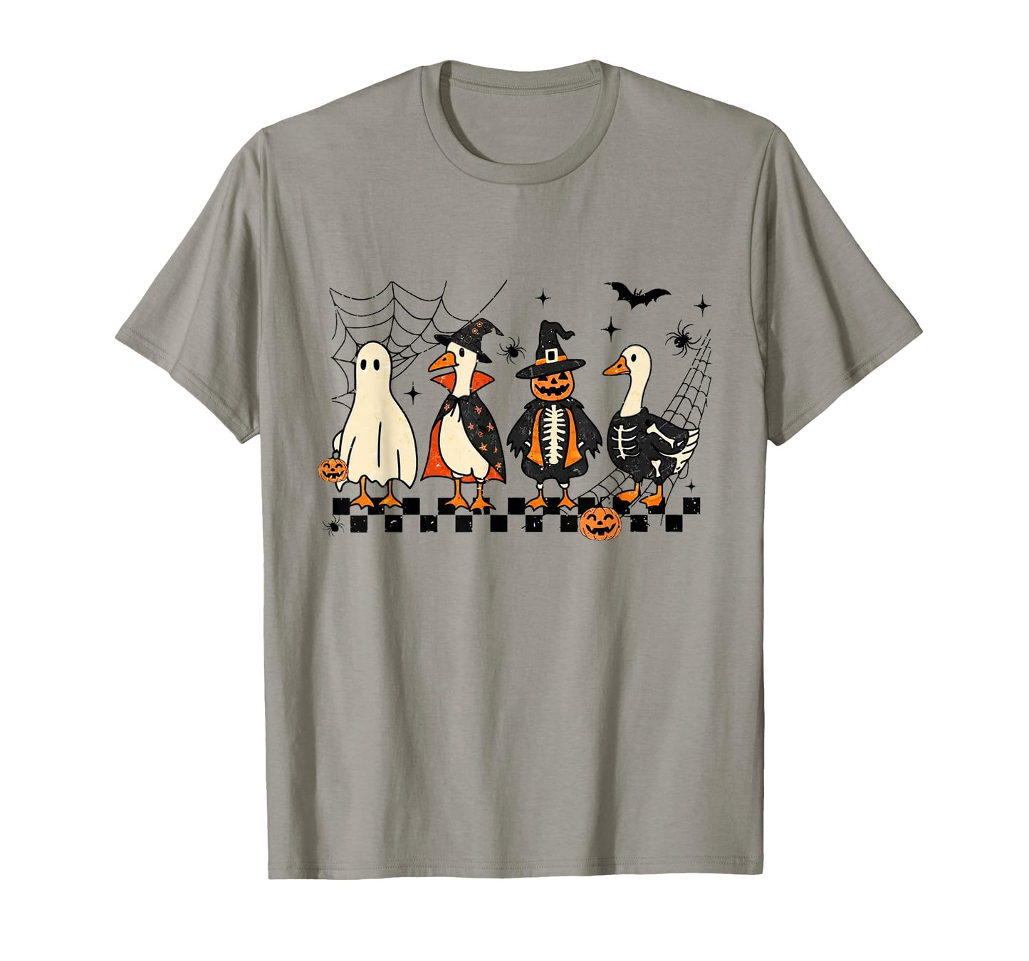 Halloween Ducks Wearing Ghost Skeleton Jack-o'-Lantern Witch T-Shirt