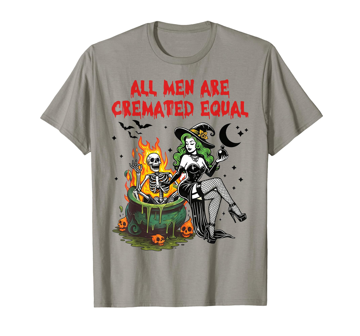 Funny Witch All Men are Cremated Equal Feminist Halloween T-Shirt