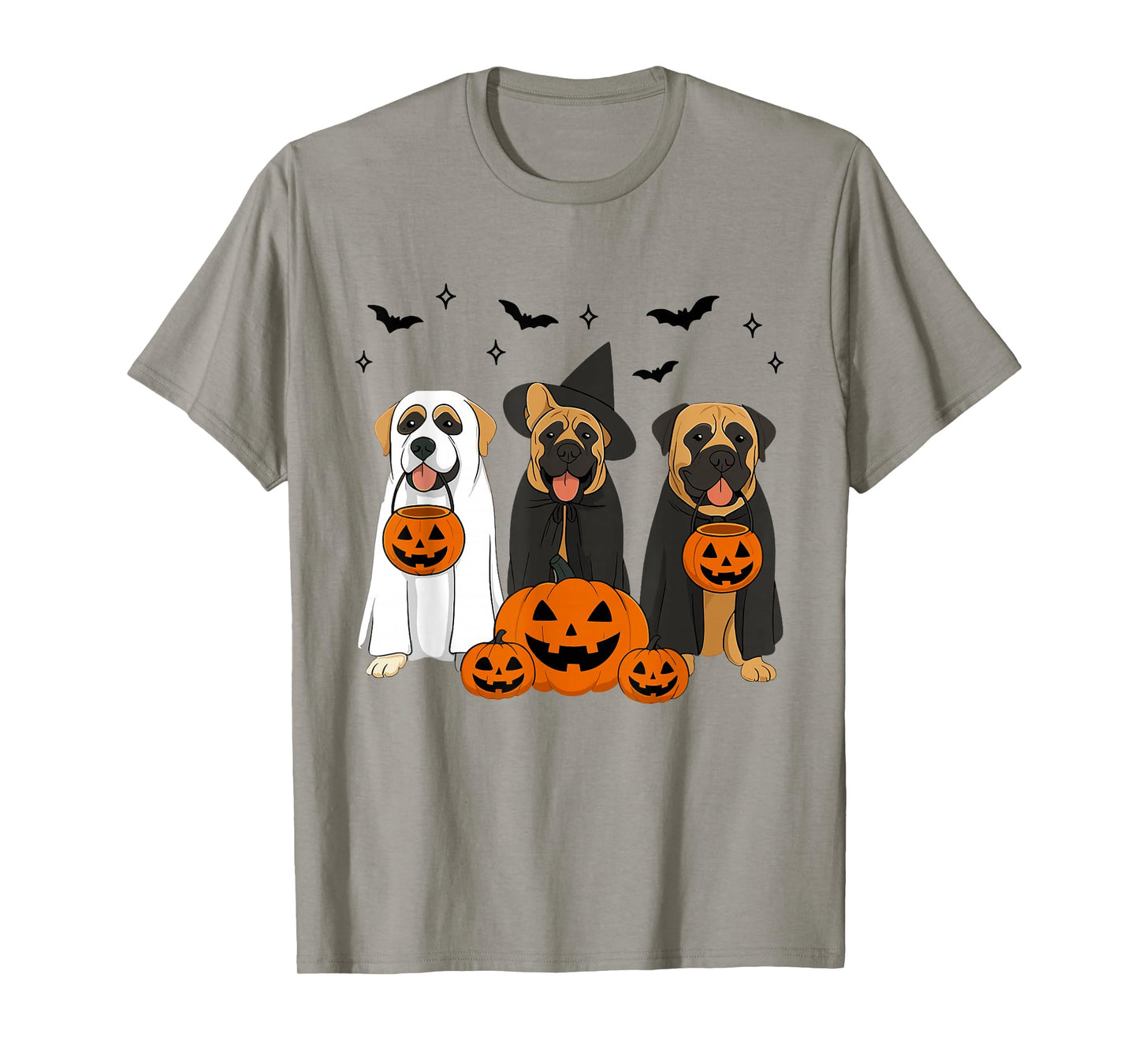 Witch Bullmastiff Dog Halloween Spooky Bullmastiff Dog Mom T-Shirt