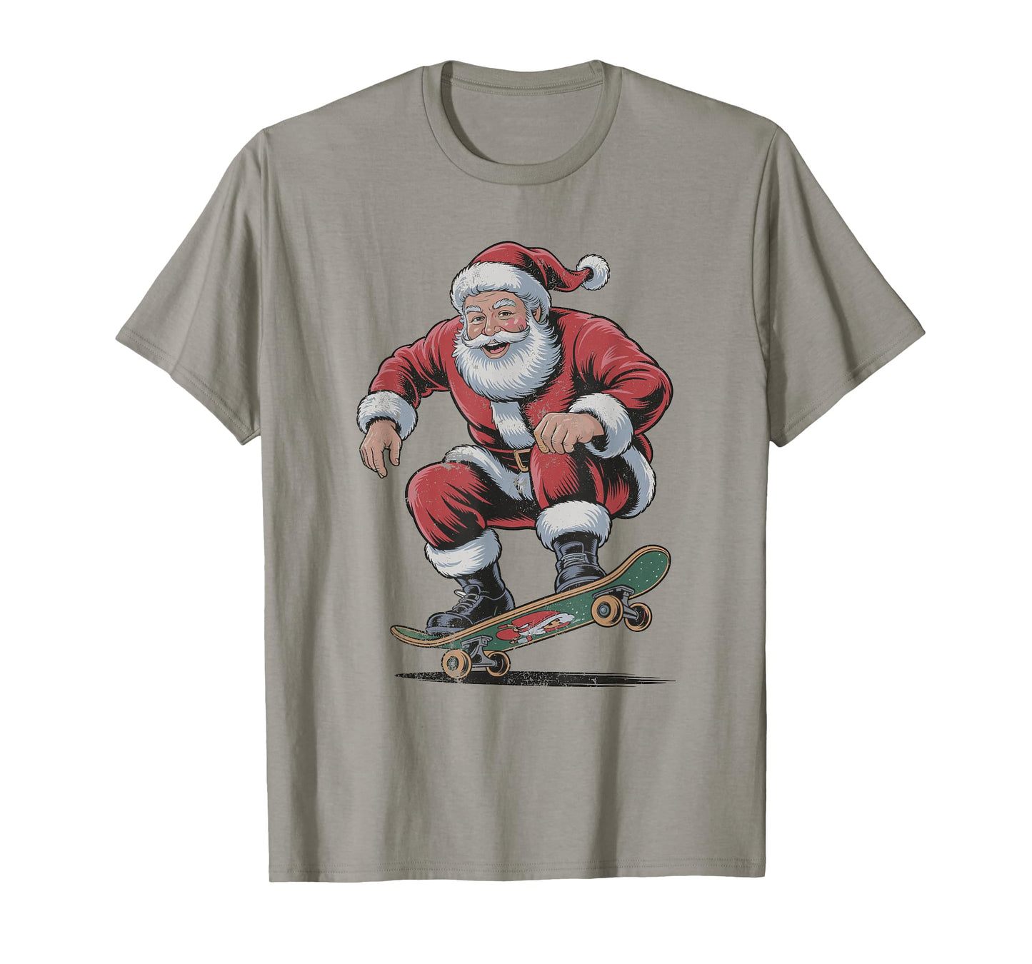 Santa Skateboarding Christmas Holiday Retro Vintage 90s T-Shirt