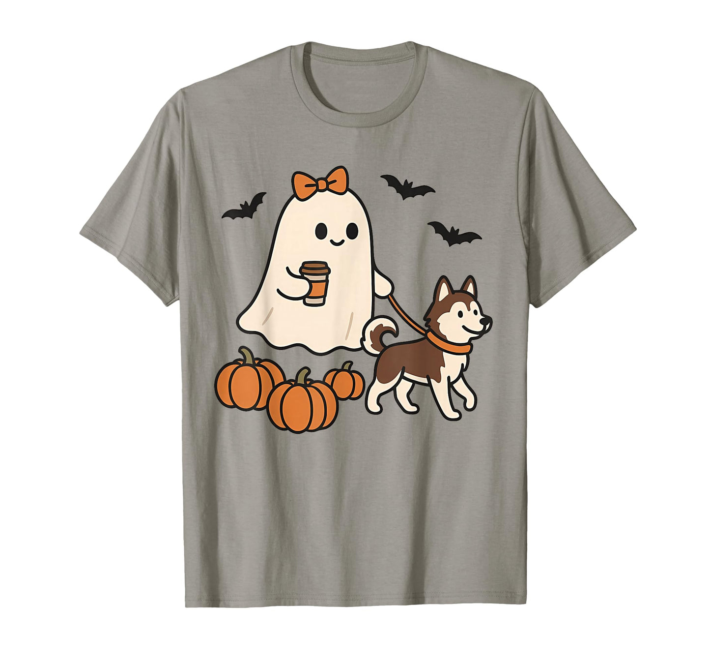 Funny Halloween Siberian Husky Boo Ghost Spooky Season T-Shirt