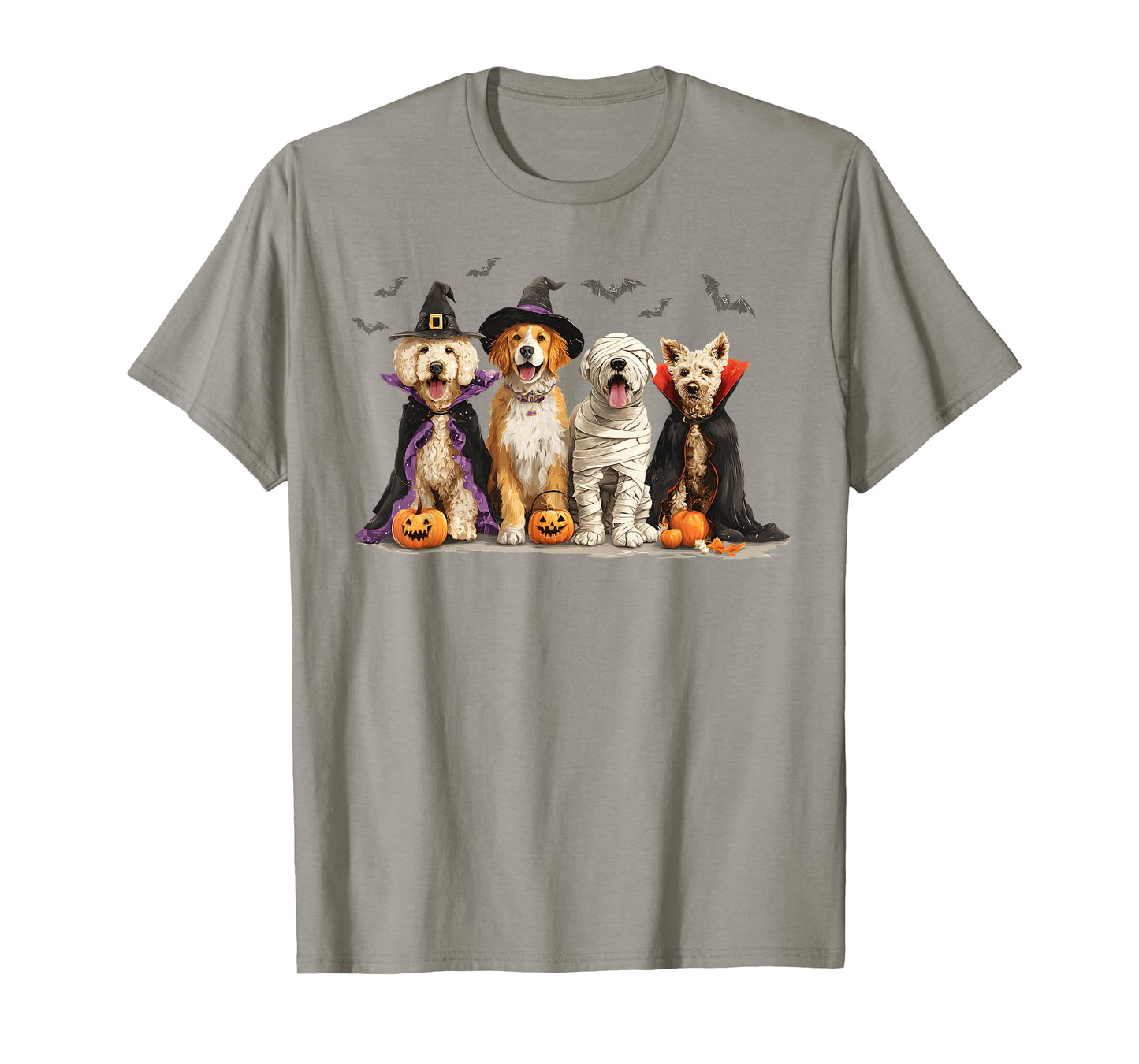 Cute Dog Dressed As Ghost Witch Mummy Halloween Dog Lovers T-Shirt