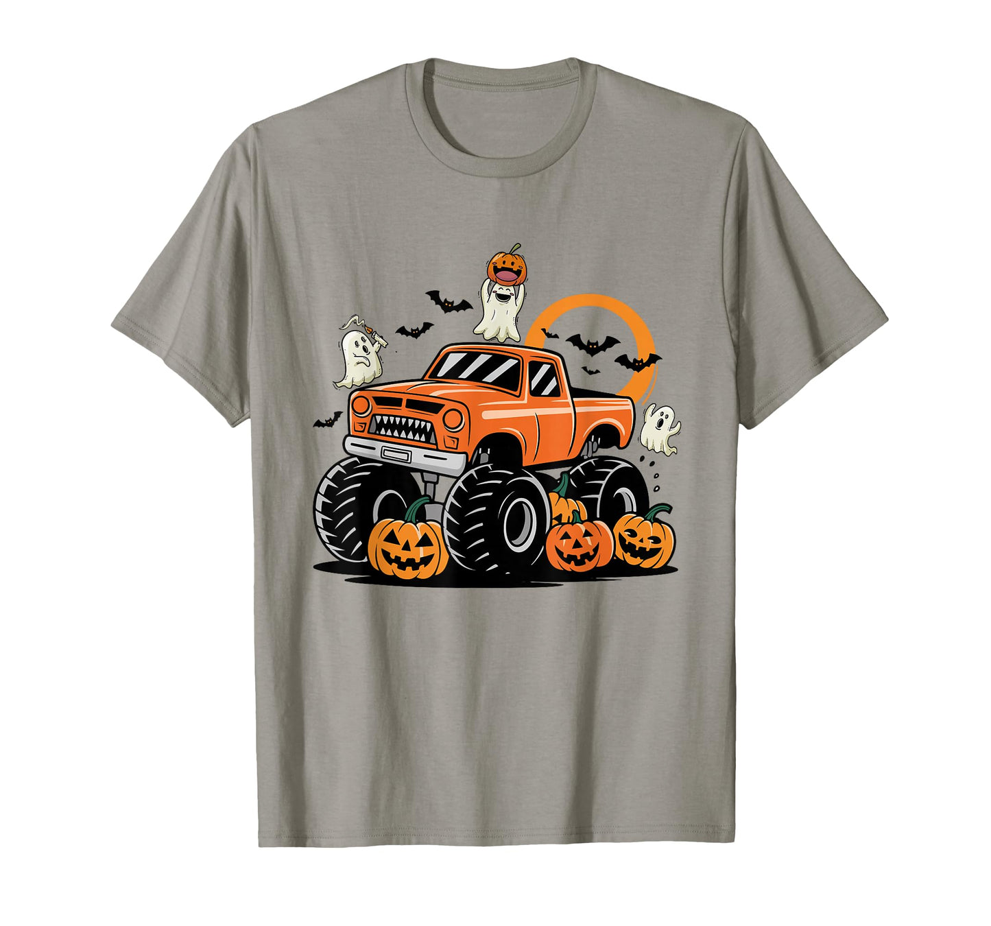 Toddler Monster Truck Ghost Pumpkin Halloween Costume T-Shirt