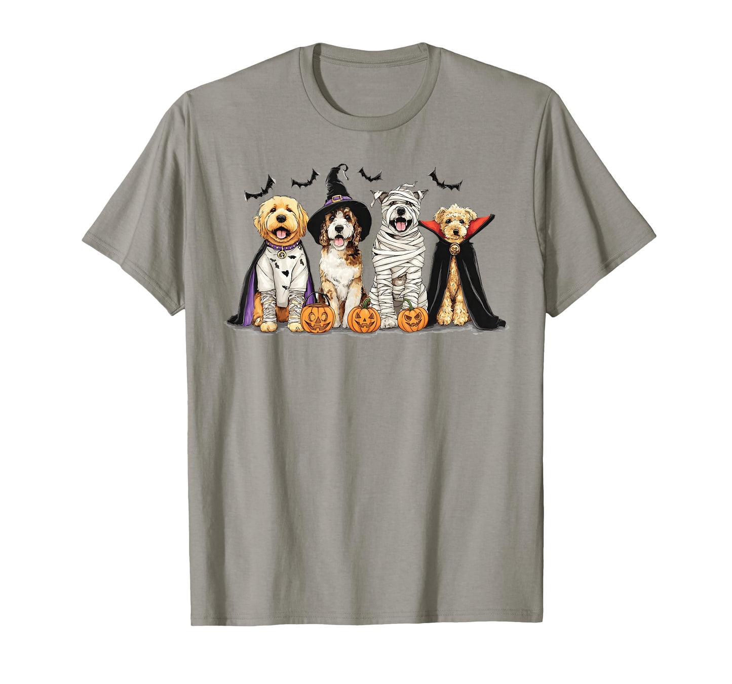 Cute Dog Dressed As Ghost Witch Mummy Halloween Dog Lovers T-Shirt