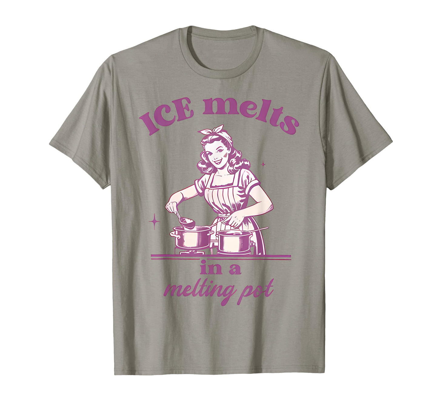 ICE melts in a melting pot Vintage Retro Anti-ICE T-Shirt