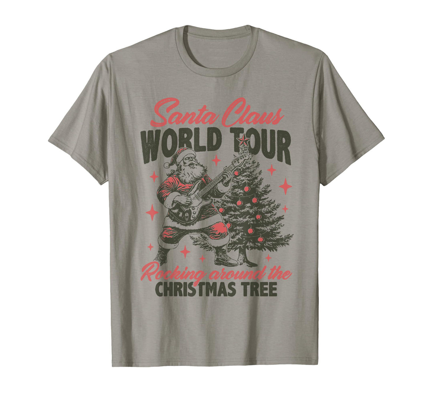 Santa Claus World Tour Rocking Around The Christmas Tree T-Shirt