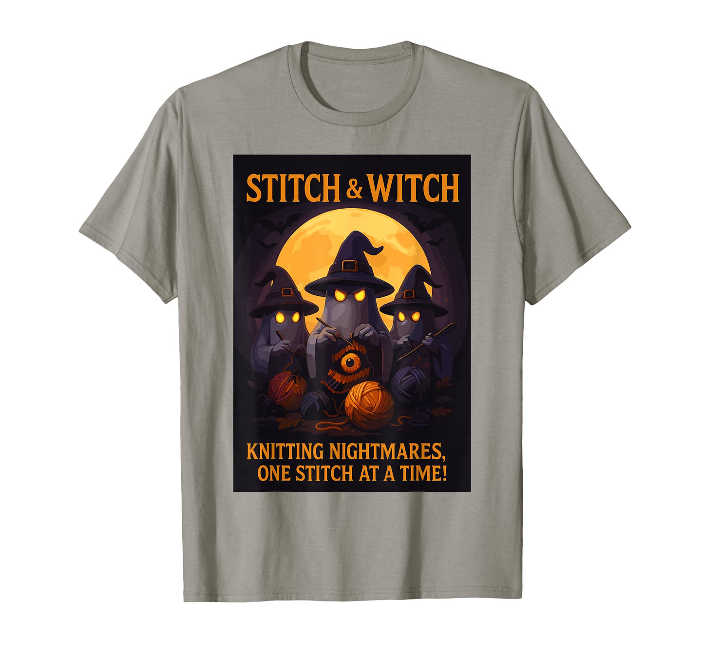 Stitch Witch Crochet Ghosts Halloween Funny for Women T-Shirt