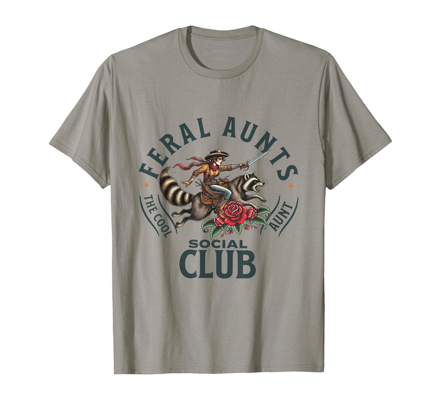 Feral Aunts Social Club The Cool Aunt Pregnancy Raccoon T-Shirt