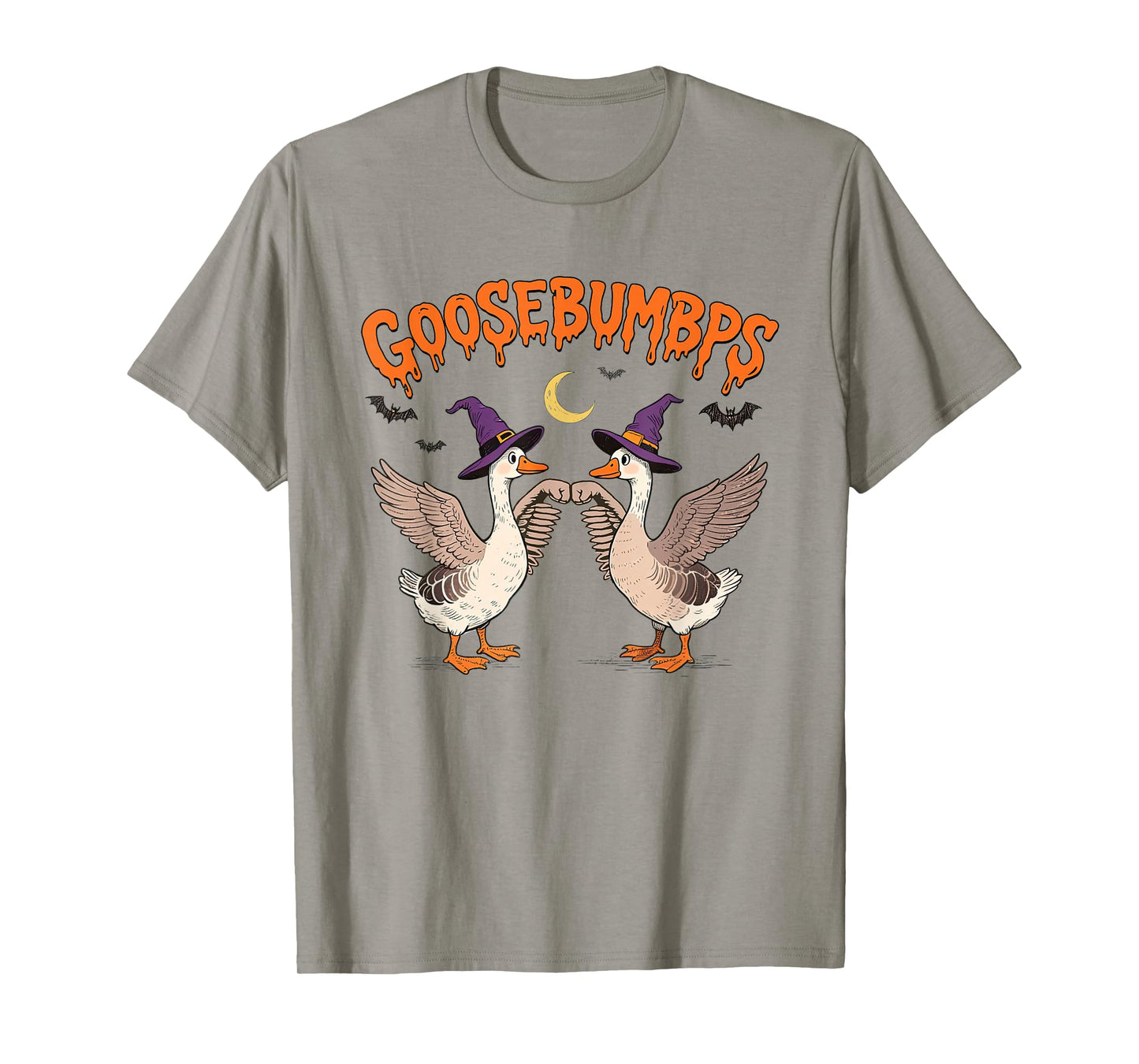 Halloween Goosebump Spooky Season Animal Lover Witch Goose T-Shirt