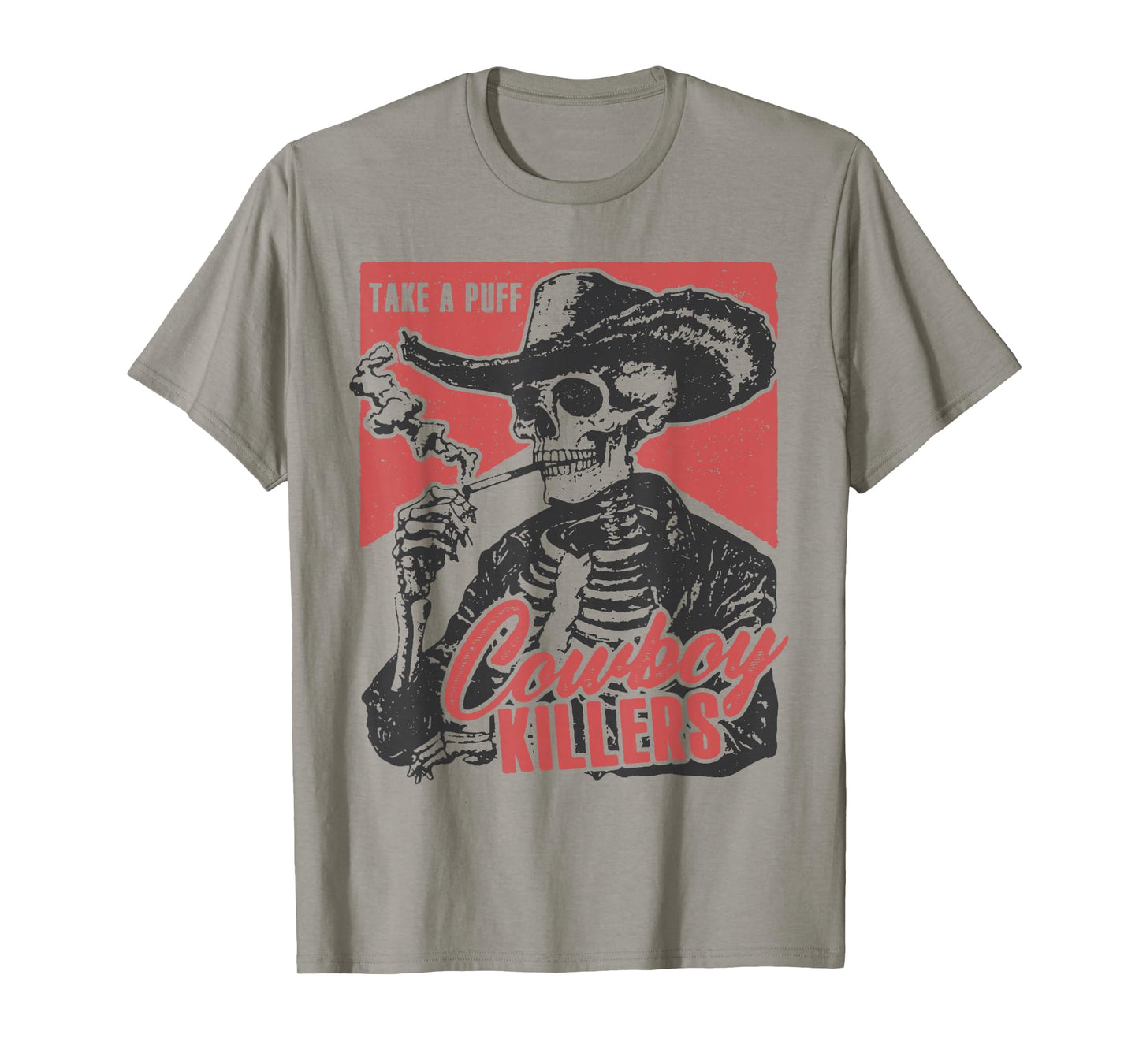Vintage Western Skeleton Cowboy Take A Puff T-Shirt