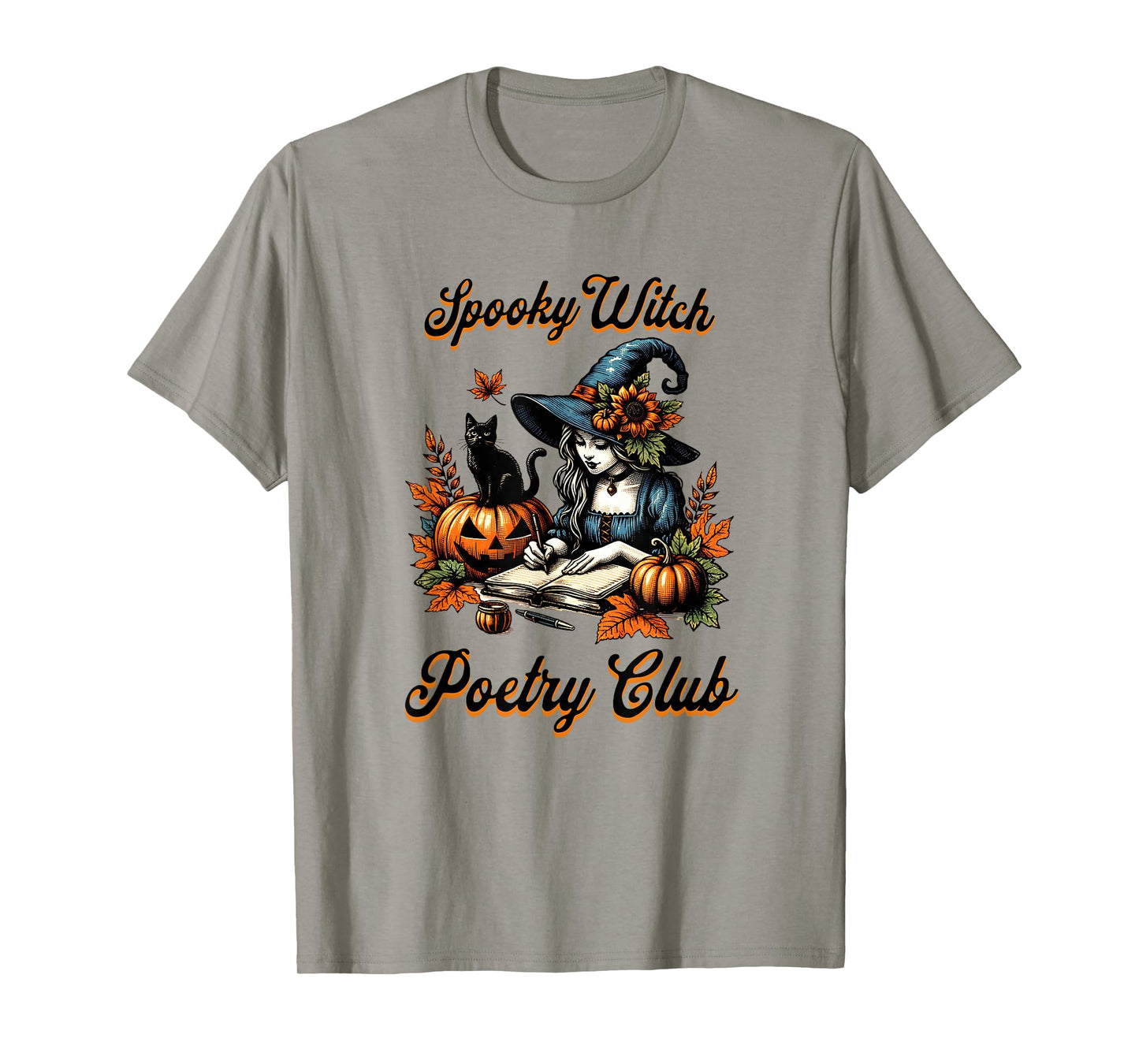 Spooky Witch Poetry Club Halloween Autumn Fall Writing T-Shirt