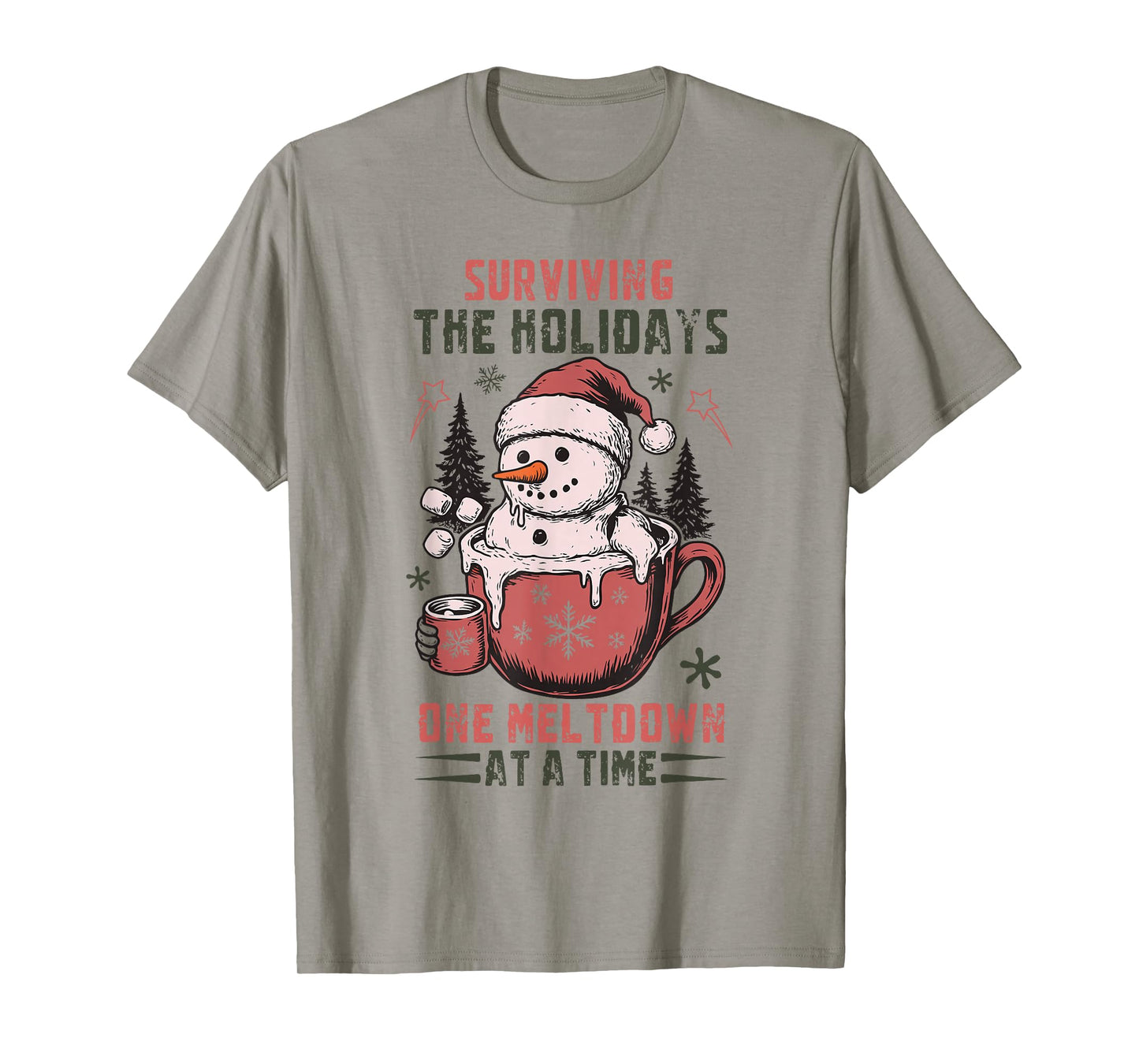 Funny Christmas Mental Health Sarcastic Men Women Kids Xmas T-Shirt