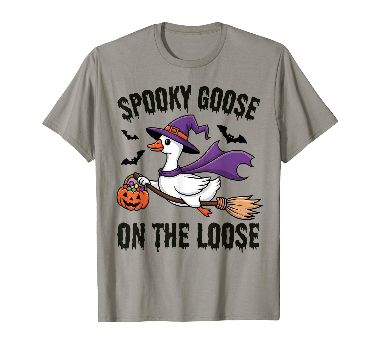 Spooky Goose On The Loose Goose Witch Animal Halloween T-Shirt