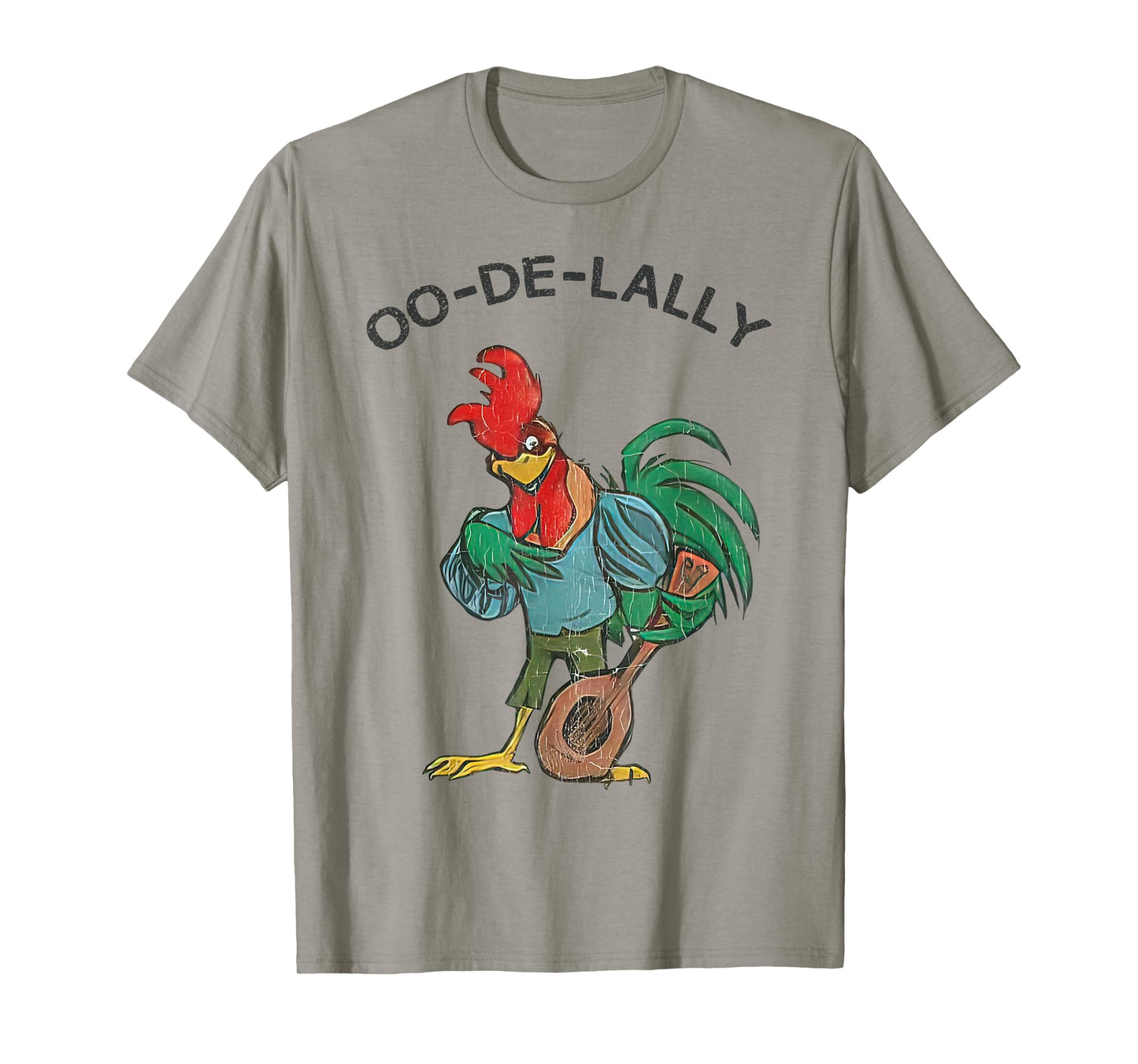 Retro Oo-de-lally Singing Rooster Vintage Guitar Chicken T-Shirt