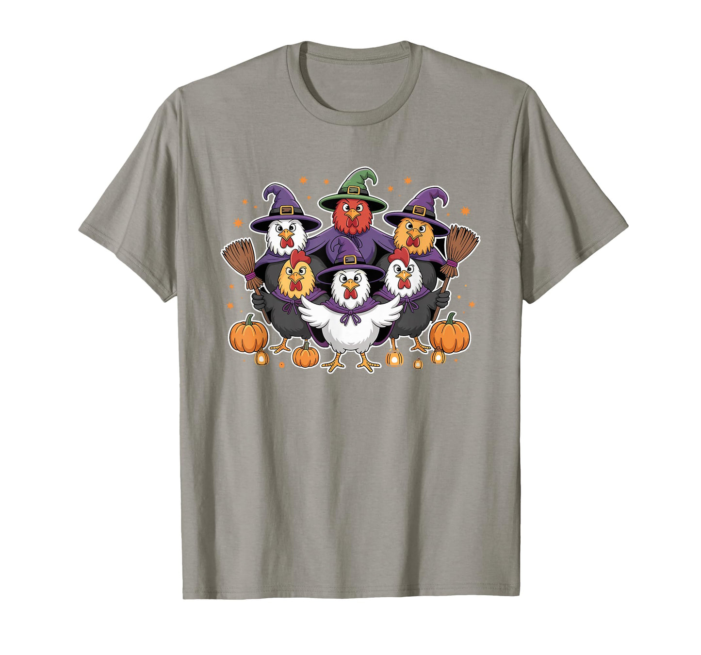 Witchy Chicken Squad Halloween Moon T-Shirt