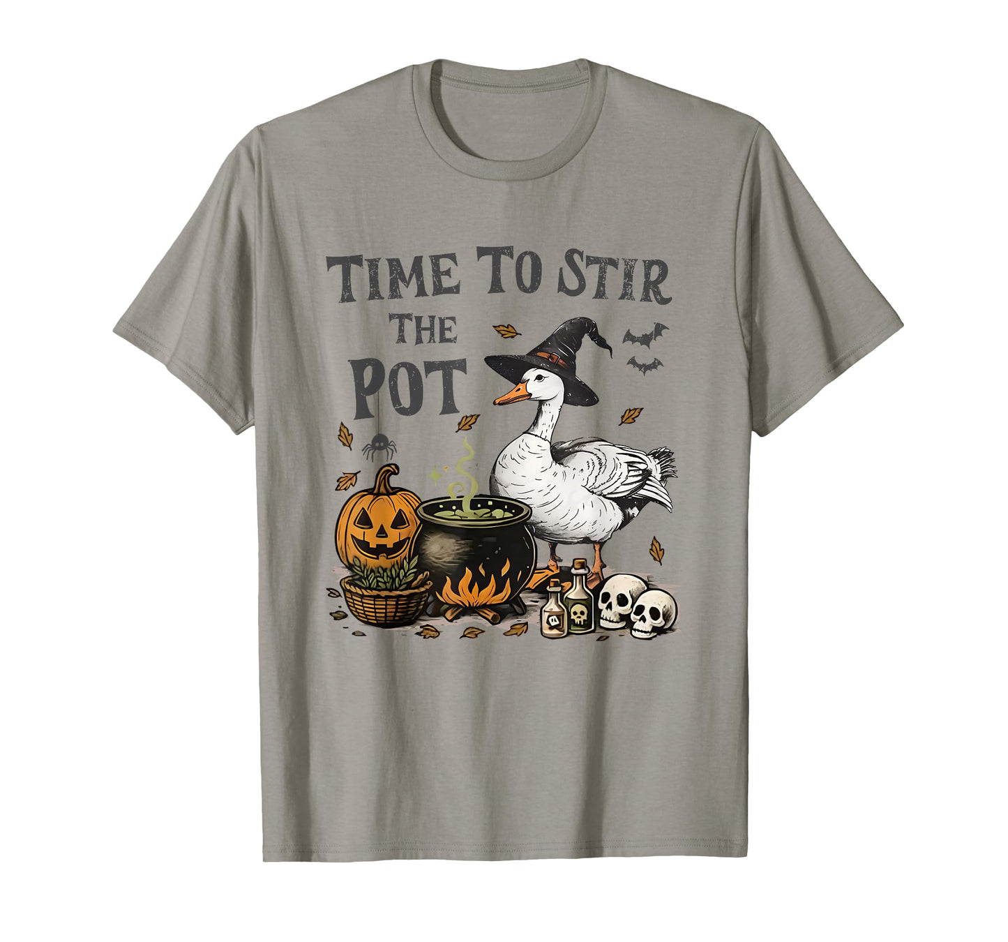 Time to Stir The Pot Funny Goose Witch Halloween Costume T-Shirt