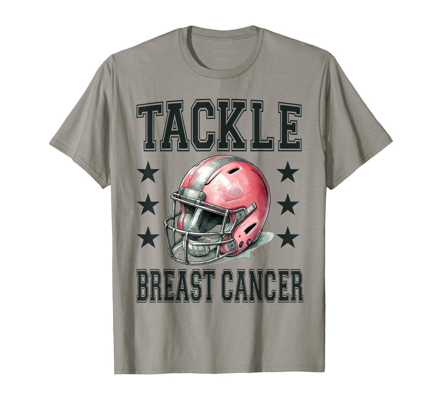 Tackle Breast Cancer Pink Football Helmet Awareness Design T-Shirt