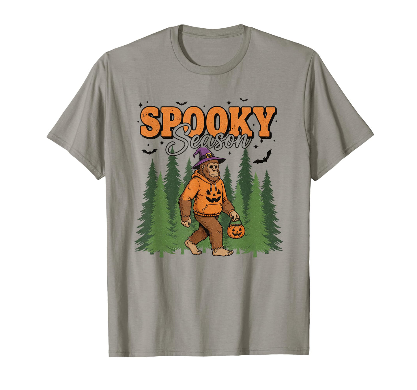Spooky Season Bigfoot Halloween Pumpkin Bucket Sasquatch T-Shirt