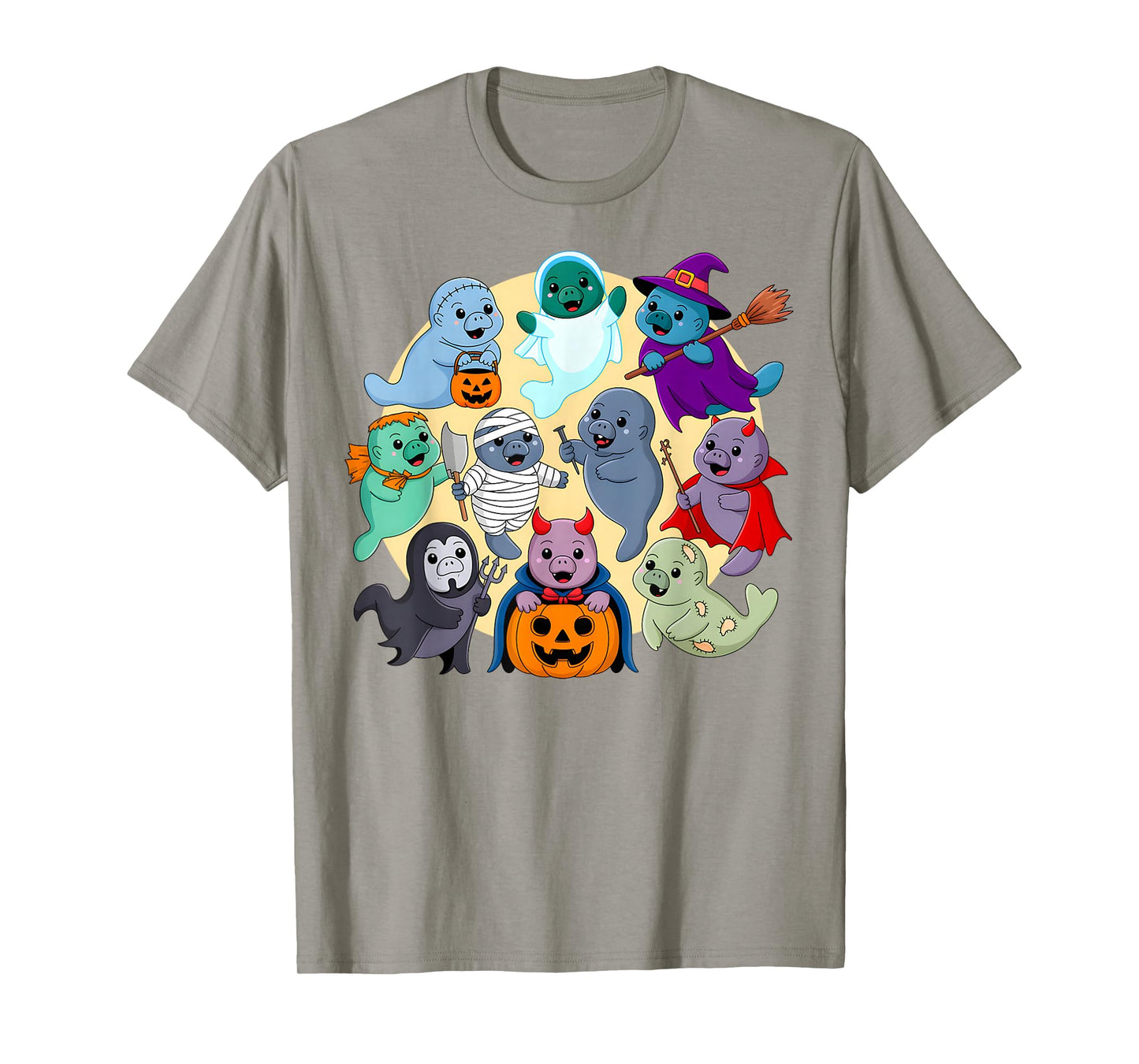 Cute Manatee Ghost Zombie Witch Halloween Costume Kids T-Shirt
